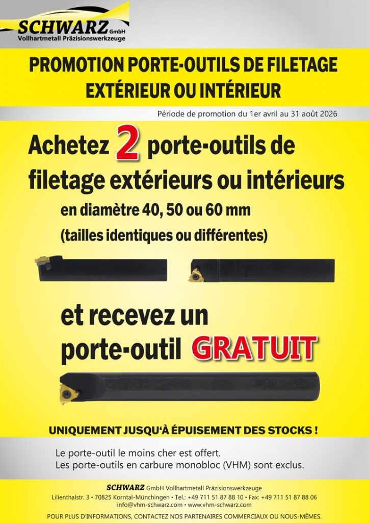 Flyer pour porte-outils de tournage pour filetage extérieur et intérieur destinés au filetage CNC.